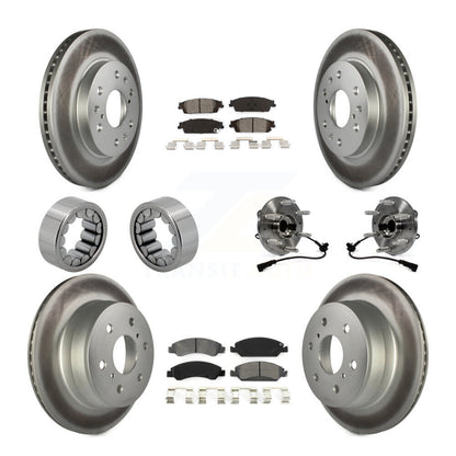 Kit de chaussures de plaquettes de Rotor de frein, roulement de moyeu avant et arrière (10 pièces) pour GMC Sierra 150