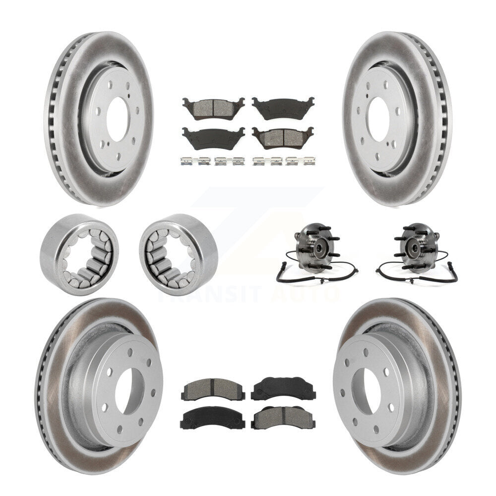 Kit de patins de rotor de frein enduits de roulement de moyeu avant et arrière (10 pièces) pour Ford F-150 4W