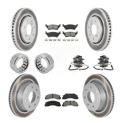 Kit de patins de rotor de frein enduits de roulement de moyeu avant et arrière (10 pièces) pour Ford F-150 4W