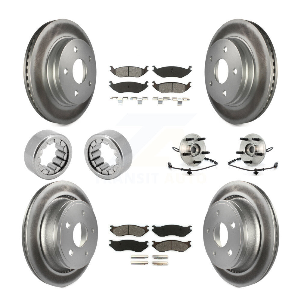 Kit de patins de Rotor de frein enduits de roulement de moyeu avant et arrière (10 pièces) pour Dodge Ram 150