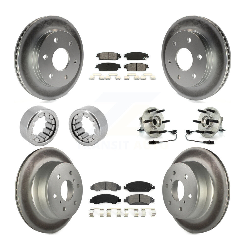 Kit de chaussures de plaquettes de Rotor de frein, roulement de moyeu avant et arrière (10 pièces) pour GMC Sierra 150
