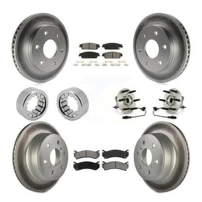 Ensemble de roulements de moyeu avant et arrière, rotors et plaquettes de frein à disque revêtus, Kit de chaussures pour