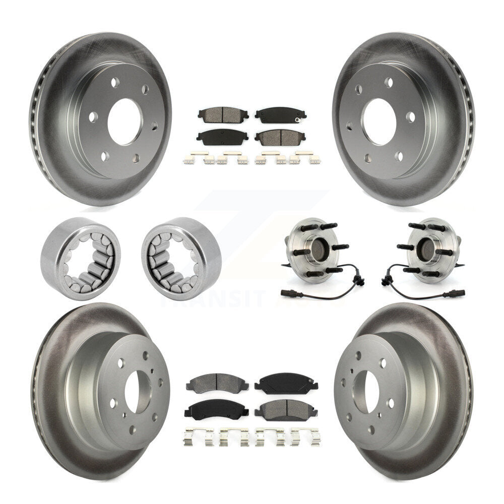 Kit de chaussures de plaquettes de Rotor de frein, roulement de moyeu avant et arrière (10 pièces) pour GMC Sierra 150