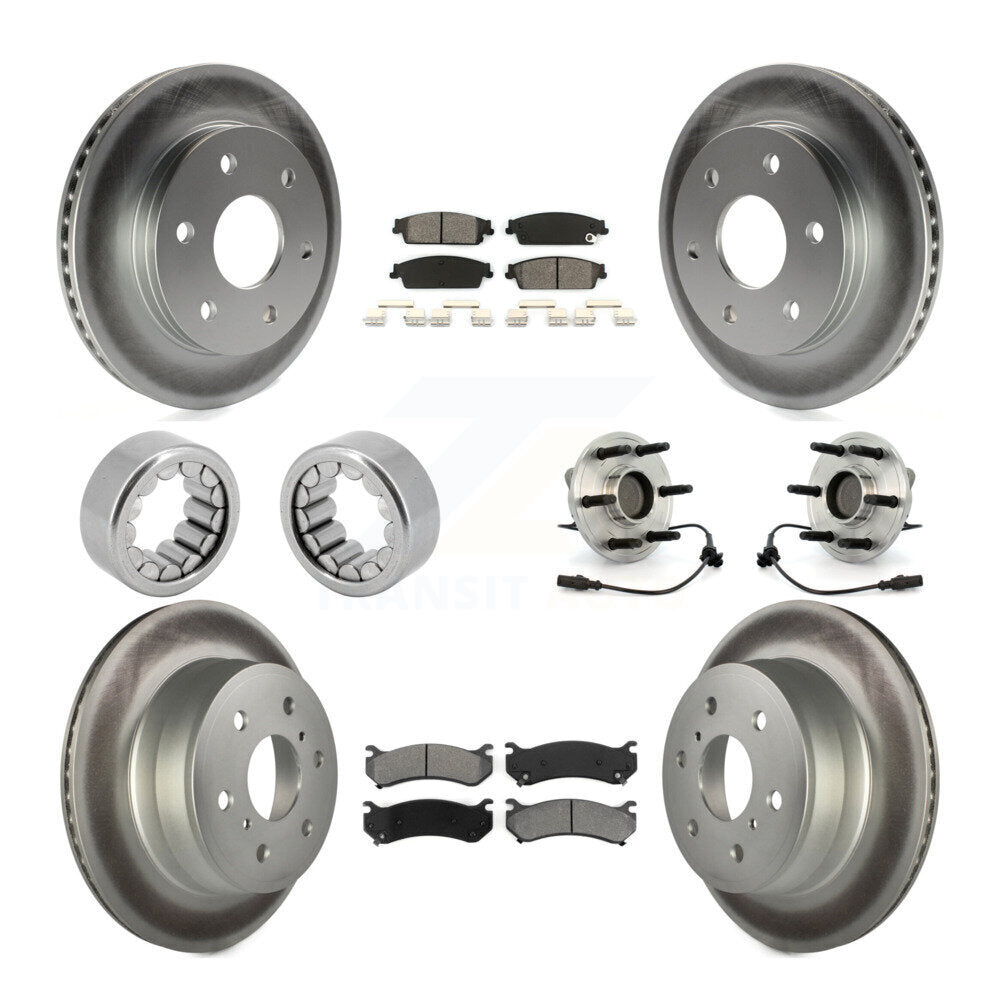 Ensemble de roulements de moyeu avant et arrière, rotors et plaquettes de frein à disque revêtus, Kit de chaussures pour