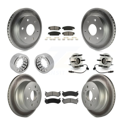 Ensemble de roulements de moyeu avant et arrière, rotors et plaquettes de frein à disque revêtus, Kit de chaussures pour
