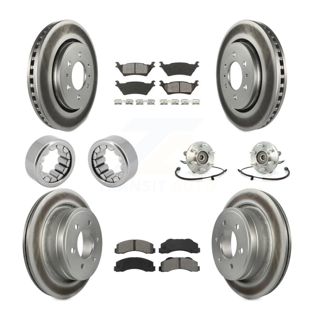 Kit de patins de rotor de frein enduits de roulement de moyeu avant et arrière (10 pièces) pour Ford F-150 4W