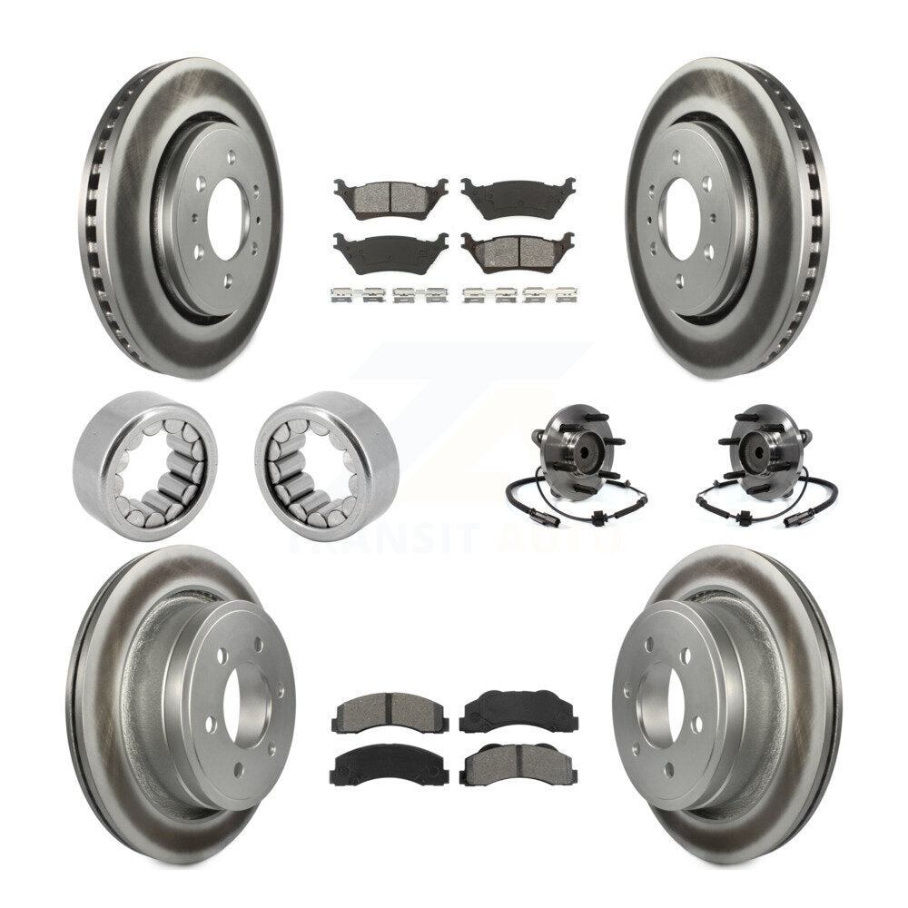 Kit de patins de rotor de frein enduits de roulement de moyeu avant et arrière (10 pièces) pour Ford F-150 RW