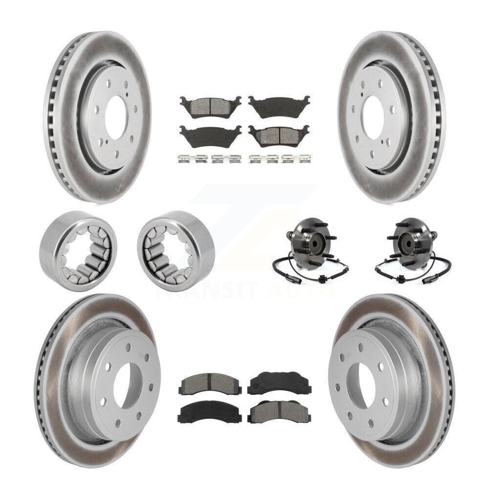 Kit de patins de rotor de frein enduits de roulement de moyeu avant et arrière (10 pièces) pour Ford F-150 RW