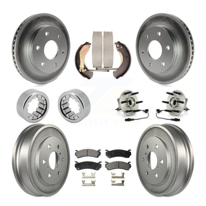 Roulements de moyeu avant et arrière, rotors de frein à disque enduits et Kit de chaussures avec plaquettes en céramique pour