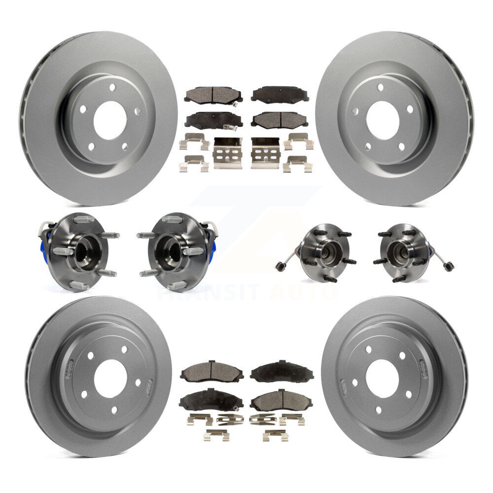 Kit de plaquettes de rotor de frein enduites de roulement de moyeu avant et arrière (10 pièces) pour Chevrolet Corvett