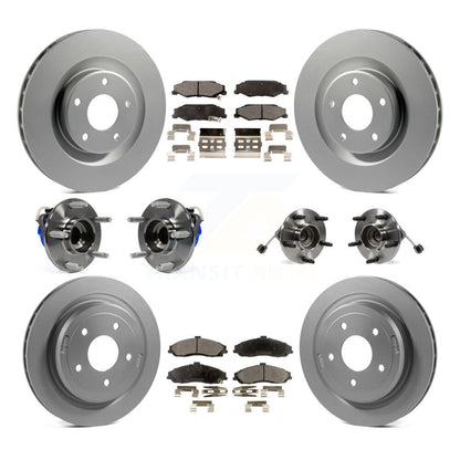 Kit de plaquettes de rotor de frein enduites de roulement de moyeu avant et arrière (10 pièces) pour Chevrolet Corvett
