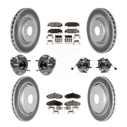 Kit de plaquettes de rotor de frein enduites de roulement de moyeu avant et arrière (10 pièces) pour Chevrolet Corvett