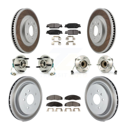 Kit de Rotor et de plaquettes de frein à disque revêtus de roulement de moyeu avant et arrière (10 pièces) pour Cadillac CT