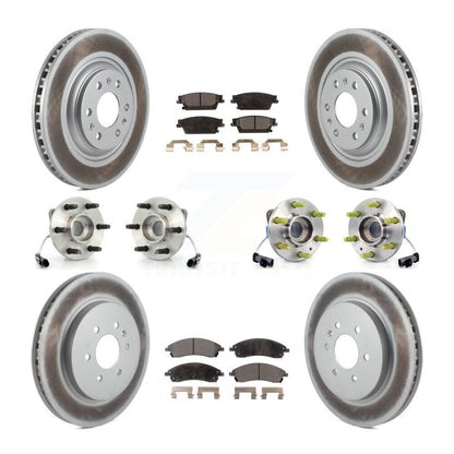 Kit de rotors et plaquettes de frein revêtus de roulement de moyeu avant et arrière (10 pièces) pour Cadillac SRX AW