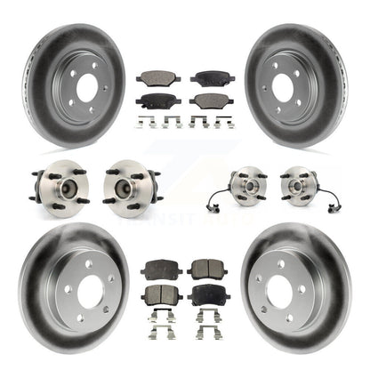 Kit de rotor et de plaquettes de frein à disque revêtus de roulement de moyeu avant et arrière (10 pièces) pour Saturn Io