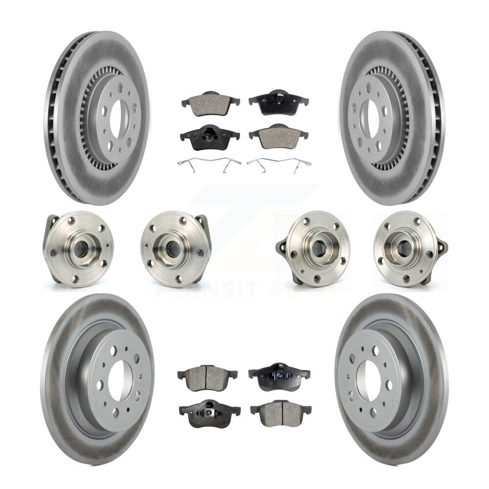 Kit de plaquettes de rotor de frein enduites de roulement de moyeu avant et arrière (10 pièces) pour Volvo S60 XC70 V7