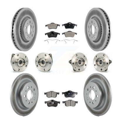 Kit de plaquettes de rotor de frein enduites de roulement de moyeu avant et arrière (10 pièces) pour Volvo S60 XC70 V7