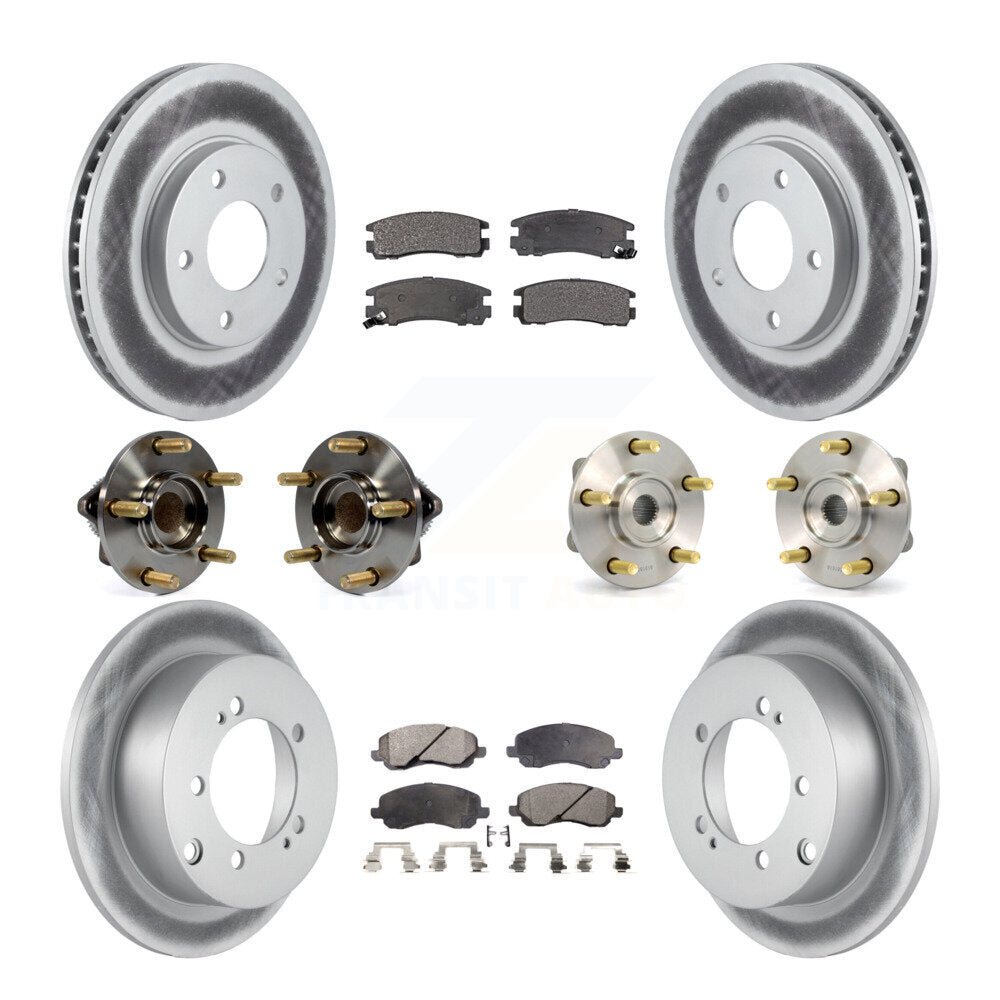 Kit de plaquettes de rotor de frein enduites de roulement de moyeu avant et arrière (10 pièces) pour Mitsubishi Eclips