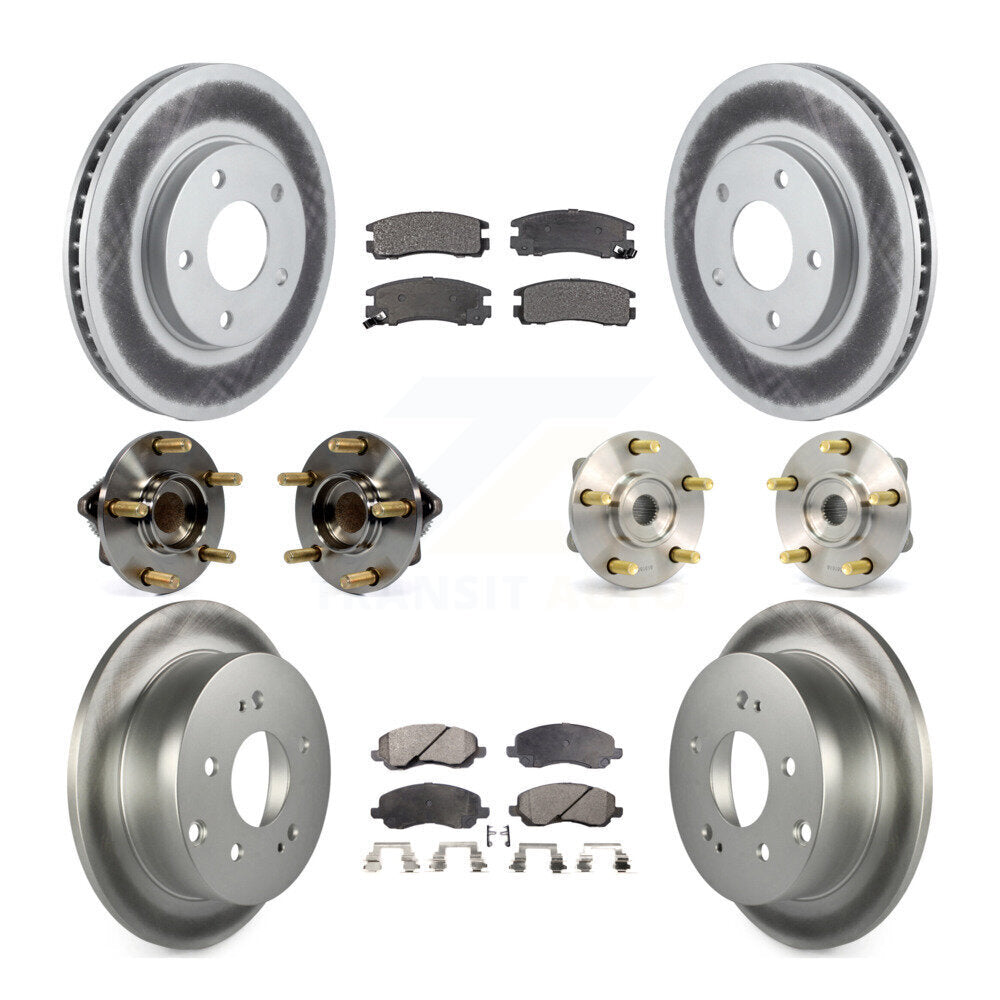 Kit de rotor et de plaquettes de frein revêtus de roulement de moyeu avant et arrière (10 pièces) pour Mitsubishi Galan