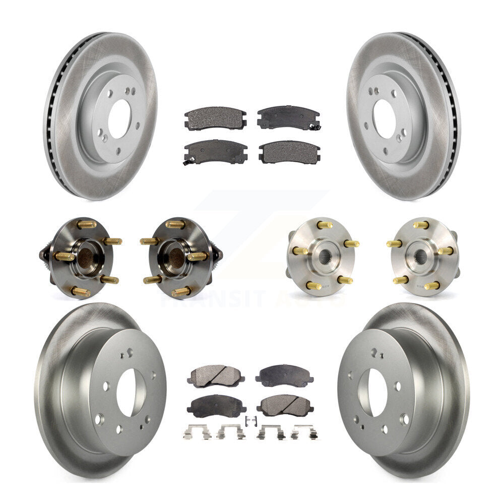 Kit de plaquettes de rotor de frein enduites de roulement de moyeu avant et arrière (10 pièces) pour Mitsubishi Eclips