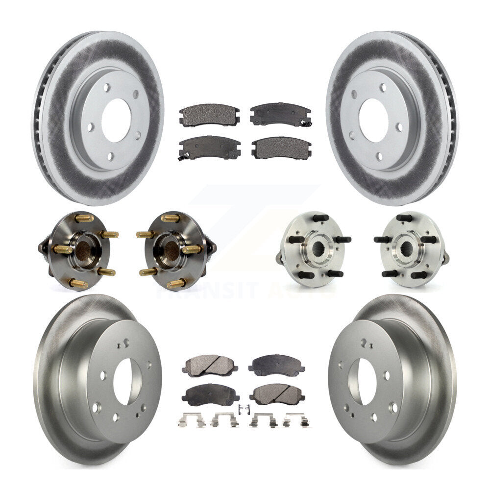 Kit de rotor et de plaquettes de frein revêtus de roulement de moyeu avant et arrière (10 pièces) pour Mitsubishi Galan
