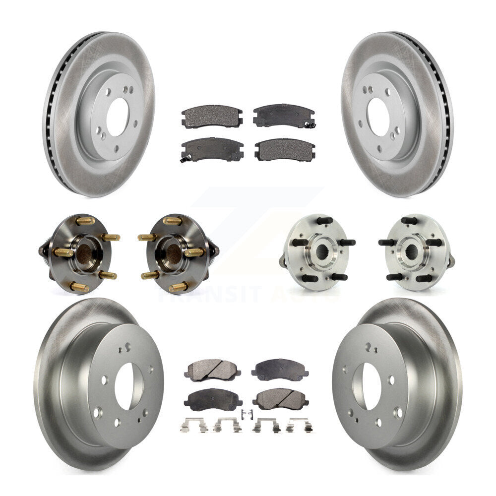 Kit de plaquettes de rotor de frein enduites de roulement de moyeu avant et arrière (10 pièces) pour Mitsubishi Eclips