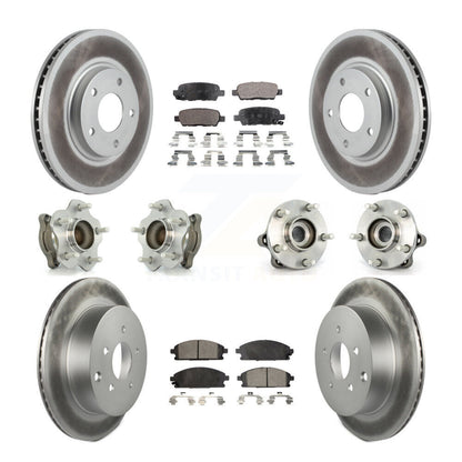 Kit de plaquettes de rotor de frein enduites de roulement de moyeu avant et arrière (10 pièces) pour Nissan Ques 04-09