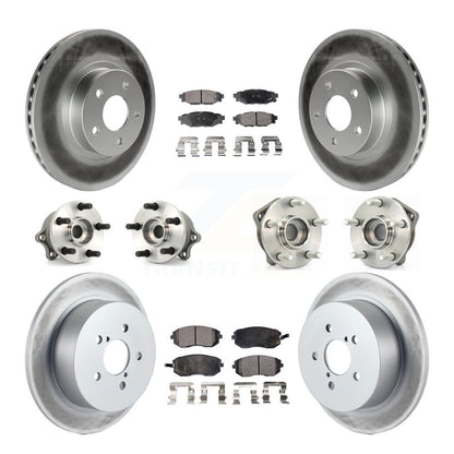 Kit de plaquettes de rotor de frein à disque revêtues de roulement de moyeu avant et arrière (10 pièces) pour Subaru Legac