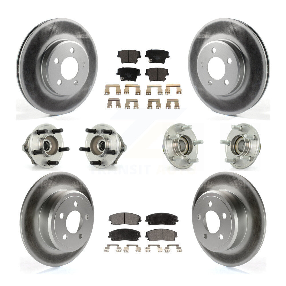 Kit de plaquettes de rotor de frein enduites de roulement de moyeu avant et arrière (10 pièces) pour Chrysler 300 Dodge