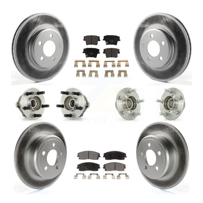 Kit de plaquettes de rotor de frein enduites de roulement de moyeu avant et arrière (10 pièces) pour Chrysler 300 Dodge