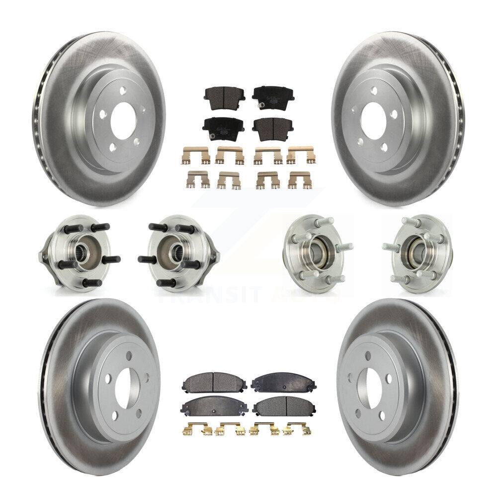 Kit de plaquettes de rotor de frein enduites de roulement de moyeu avant et arrière (10 pièces) pour Chrysler 300 Dodge