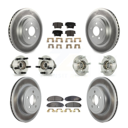 Kit de plaquettes de rotor de frein enduites de roulement de moyeu avant et arrière (10 pièces) pour Chrysler 300 Dodge