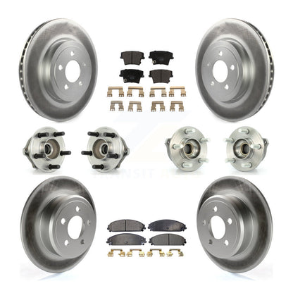 Kit de rotor et de plaquettes de frein à disque revêtus de roulement de moyeu avant et arrière (10 pièces) pour Chrysler 30