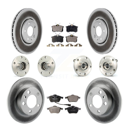 Kit de rotors et plaquettes de frein revêtus de roulement de moyeu avant et arrière (10 pièces) pour Volkswagen Jett
