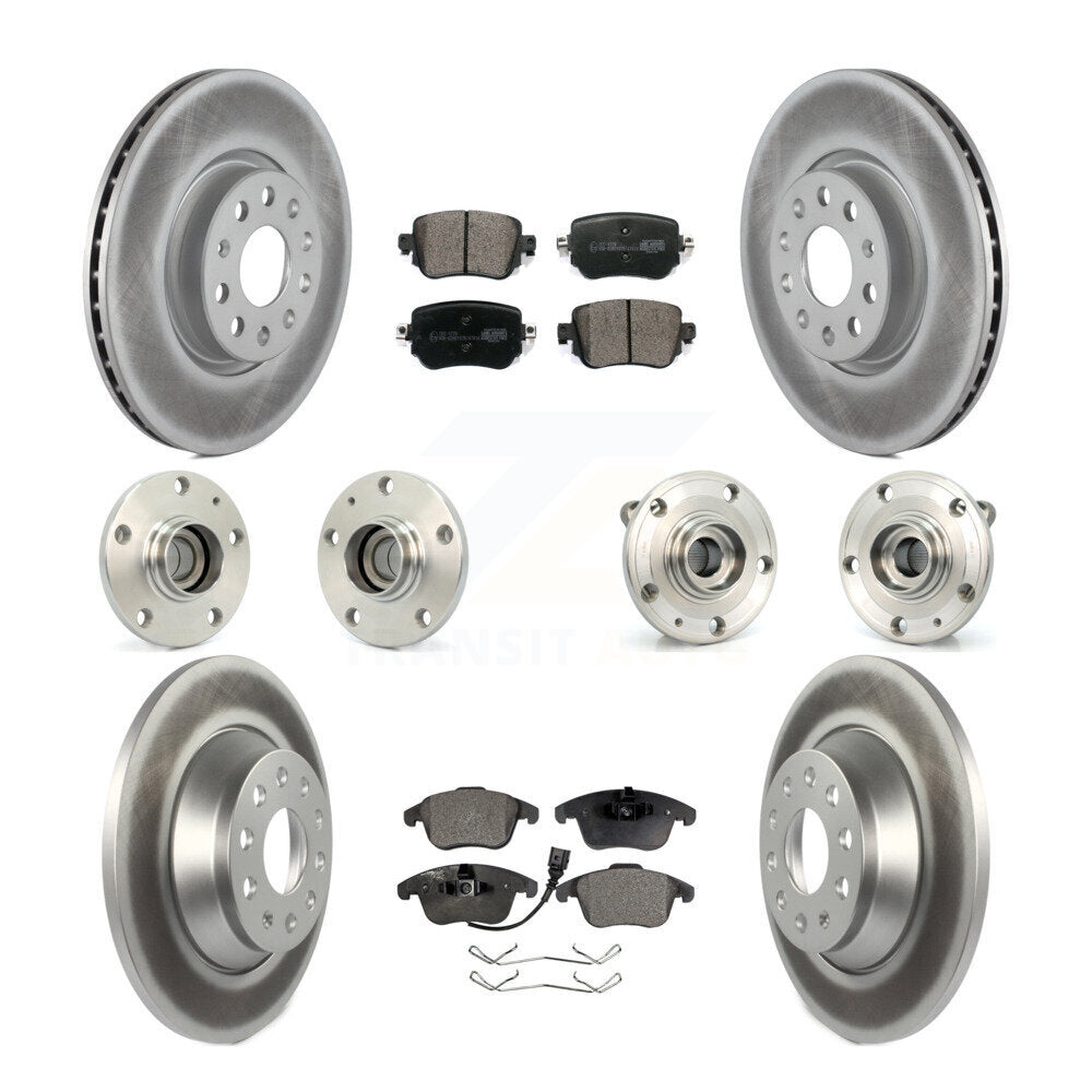 Kit de rotors et plaquettes de frein revêtus de roulement de moyeu avant et arrière (10 pièces) pour Audi Q 2016 – 2018