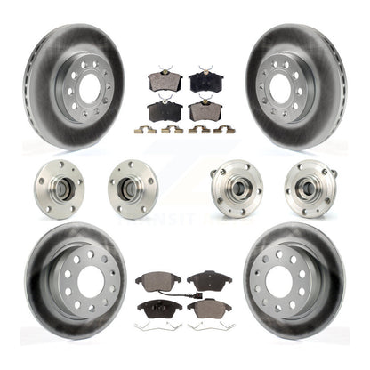 Kit de rotors et plaquettes de frein revêtus de roulement de moyeu avant et arrière (10 pièces) pour Volkswagen Jett