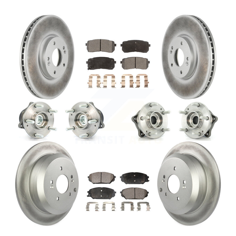 Kit de plaquettes de rotor de frein, roulement de moyeu avant et arrière (10 pièces) pour Hyundai Veracruz FW