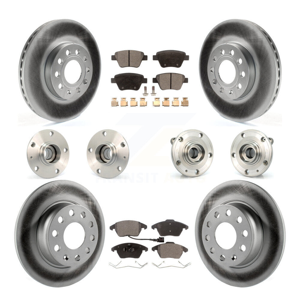Kit de rotor et de plaquettes de frein revêtus de roulement de moyeu avant et arrière (10 pièces) pour Volkswagen Beetl