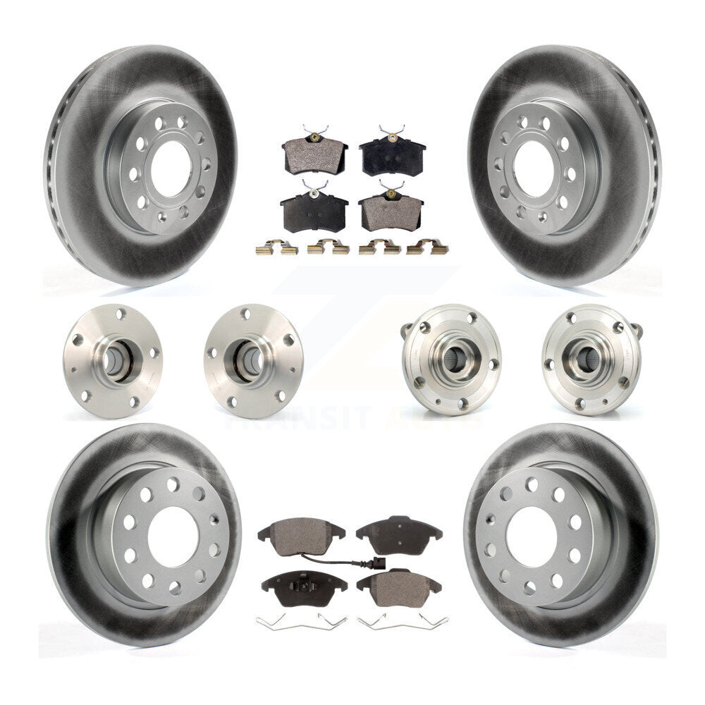 Kit de rotor et de plaquettes de frein revêtus de roulement de moyeu avant et arrière (10 pièces) pour Volkswagen Beetl