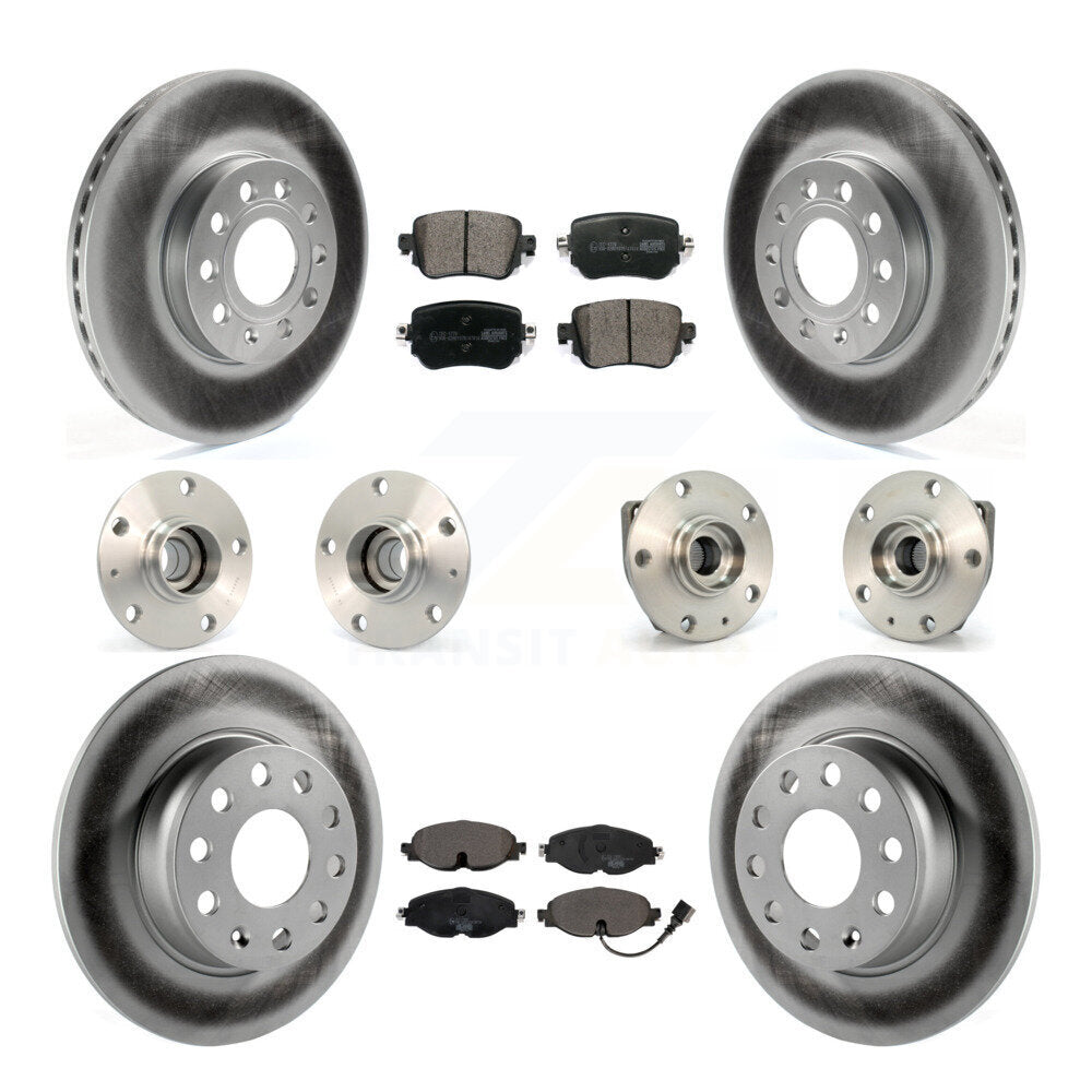 Kit de rotor et de plaquettes de frein revêtus de roulement de moyeu avant et arrière (10 pièces) pour Volkswagen Gol
