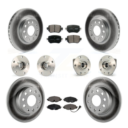 Kit de rotor et de plaquettes de frein revêtus de roulement de moyeu avant et arrière (10 pièces) pour Volkswagen Gol