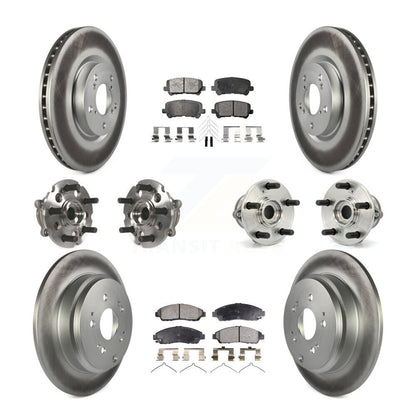 Kit de plaquettes de Rotor de frein, roulement de moyeu avant et arrière (10 pièces) pour Honda Pilot Acura MD
