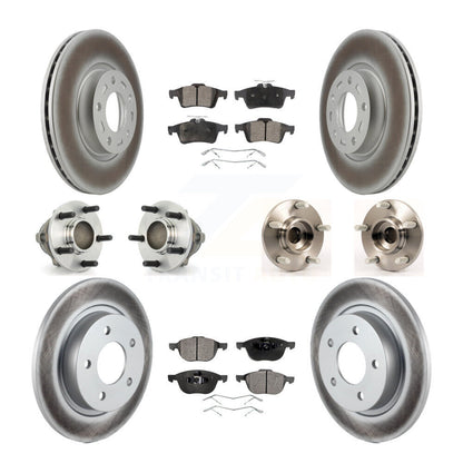 Kit de rotors et plaquettes de frein à disque revêtus de roulements de moyeu avant et arrière (10 pièces) pour Mazda