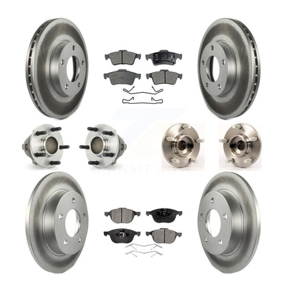 Kit de rotors et plaquettes de frein à disque revêtus de roulements de moyeu avant et arrière (10 pièces) pour Mazda