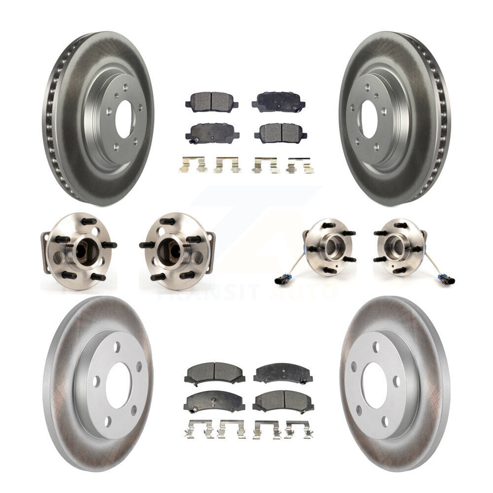 Kit de rotors et plaquettes de frein revêtus de roulement de moyeu avant et arrière (10 pièces) pour Chevrolet Impal