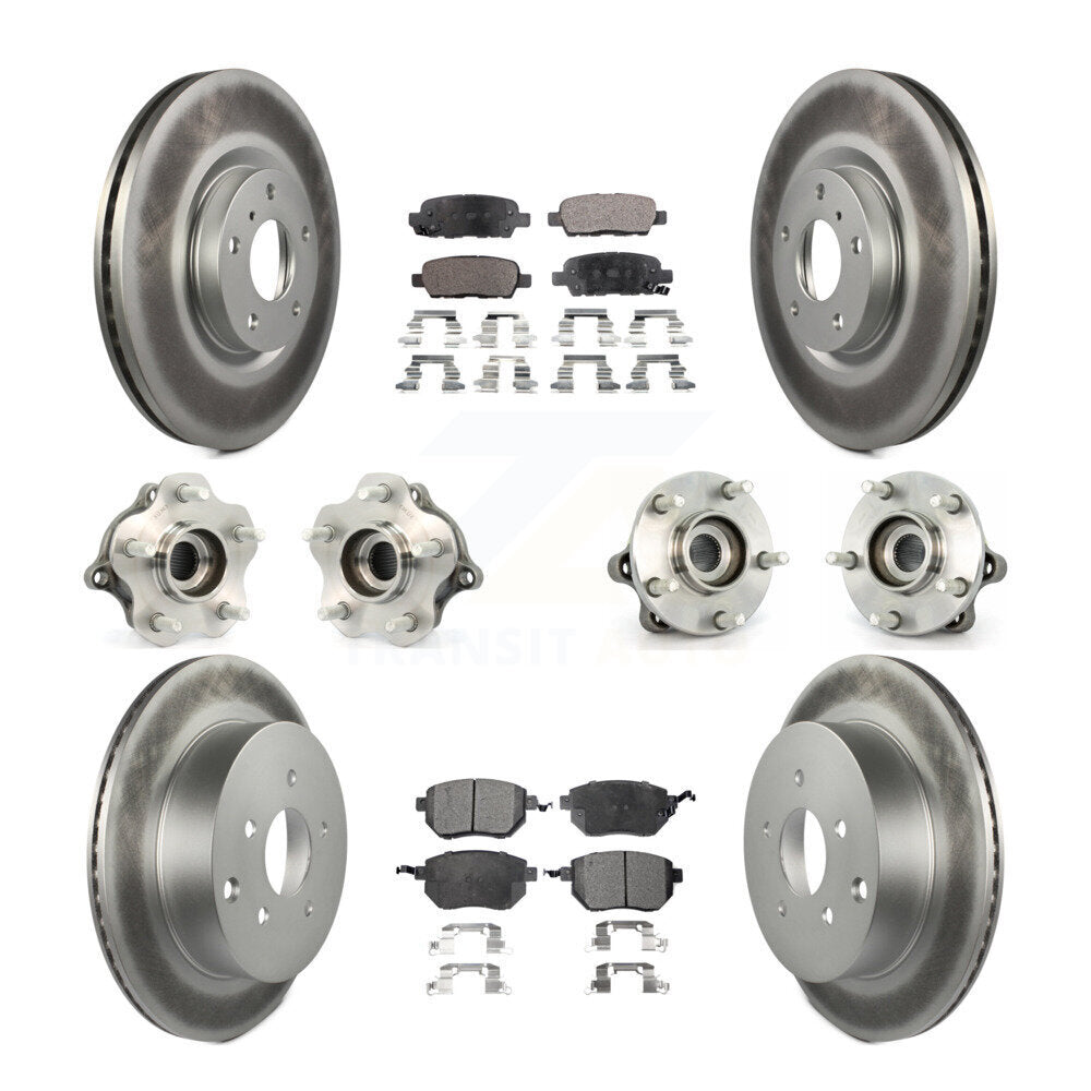 Kit de rotor et de plaquettes de frein revêtus de roulement de moyeu avant et arrière (10 pièces) pour Nissan Murano AW