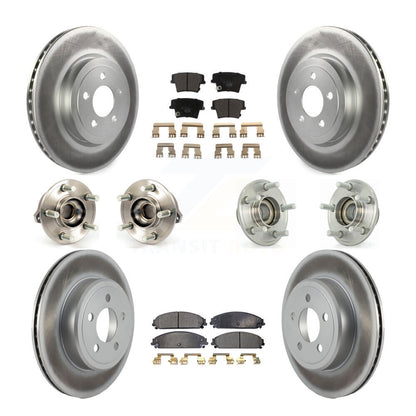 Kit de plaquettes de rotor de frein enduites de roulement de moyeu avant et arrière (10 pièces) pour Chrysler 300 Dodge