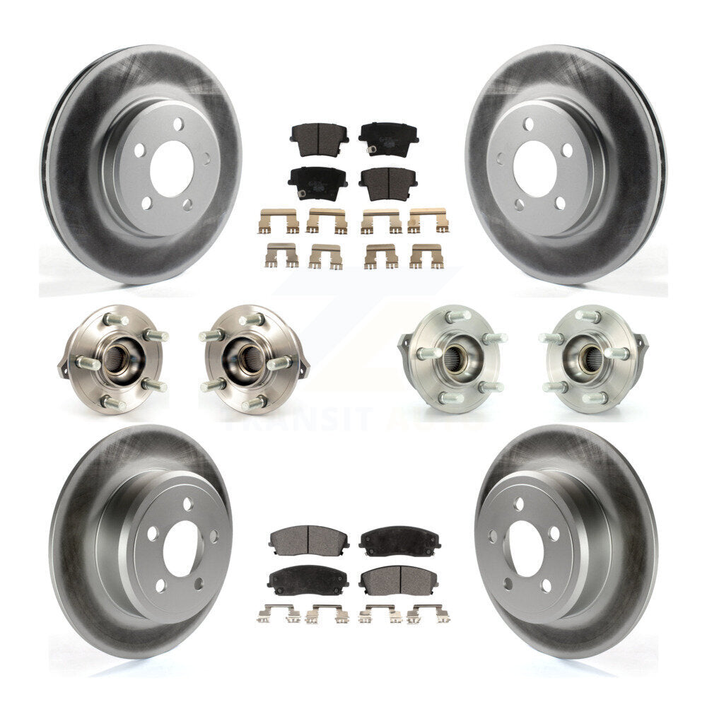 Kit de rotor et de plaquettes de frein revêtus de roulement de moyeu avant et arrière (10 pièces) pour Dodge Charger 30