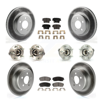 Kit de rotor et de plaquettes de frein revêtus de roulement de moyeu avant et arrière (10 pièces) pour Dodge Charger 30