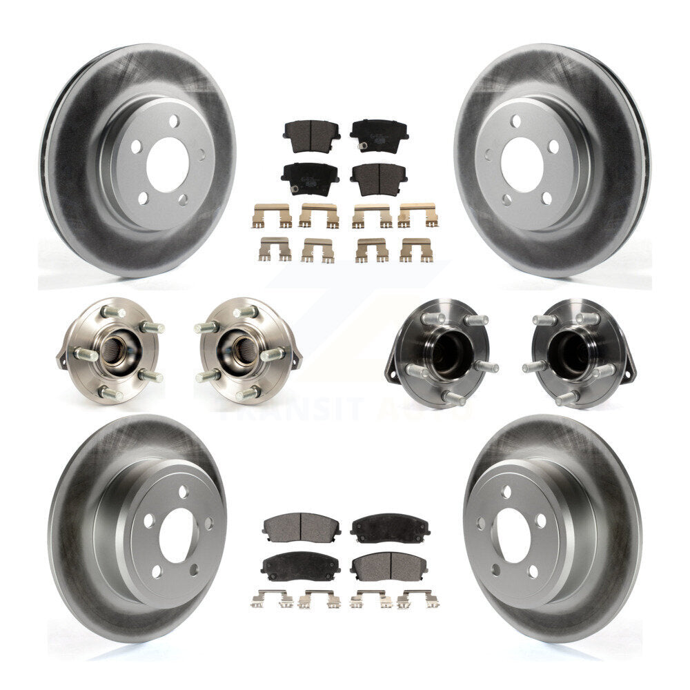 Kit de plaquettes de rotor de frein enduites de roulement de moyeu avant et arrière (10 pièces) pour Chrysler 300 Dodge